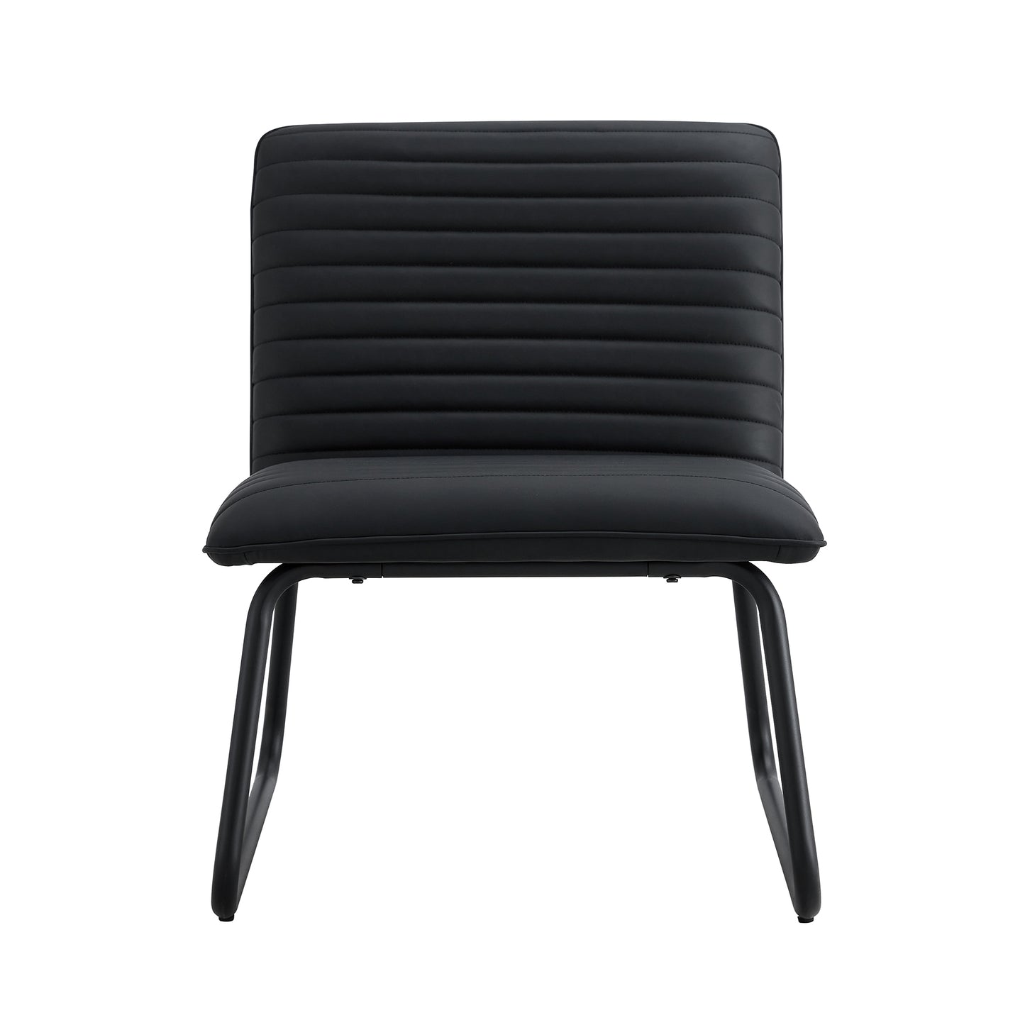 Sleek Black Armless Sofa Chair