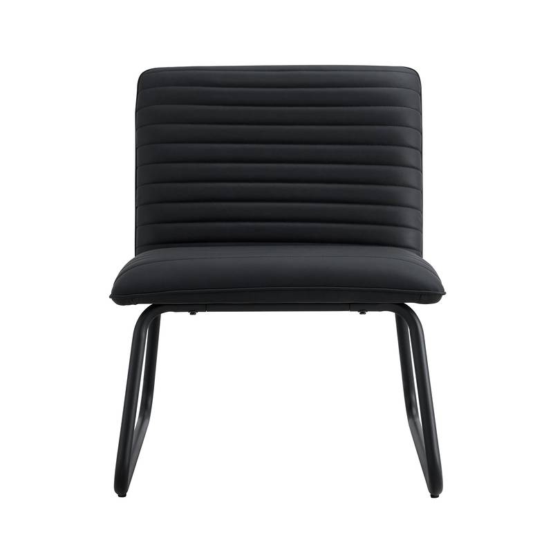 Sleek Black Armless Sofa Chair