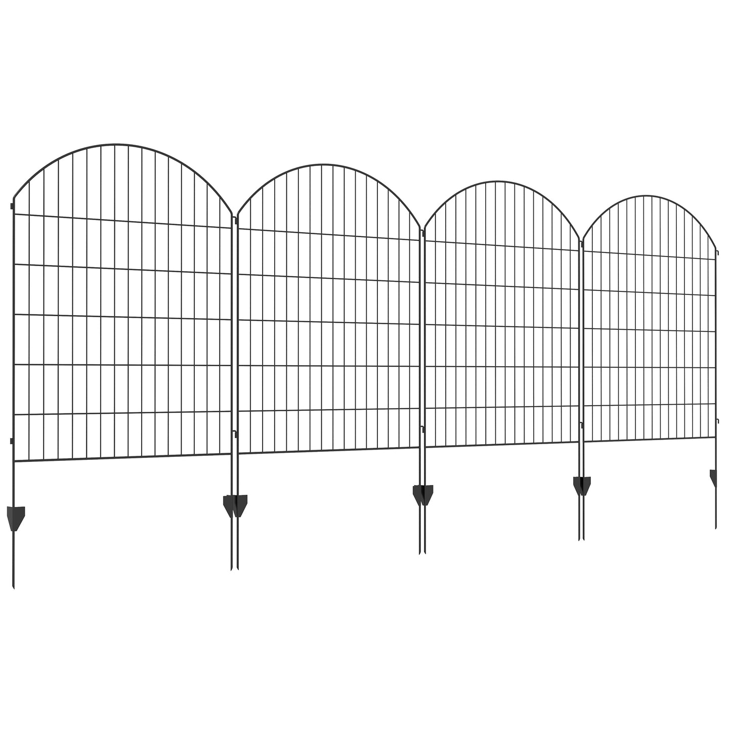 Outsunny Stylish Garden Fence Panels - Rust-Resistant Animal Barrier & Decorative Border for Your Outdoor Spaces