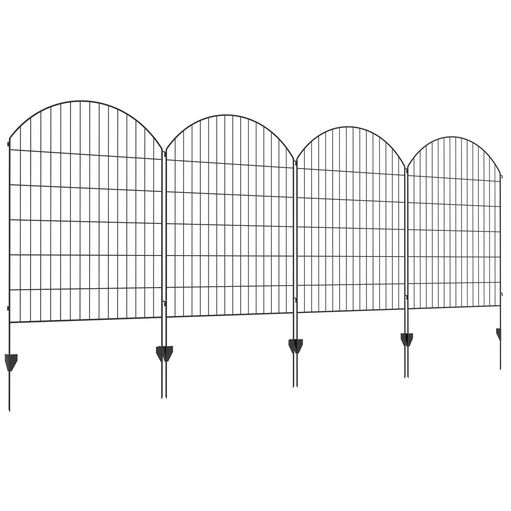 Outsunny Stylish Garden Fence Panels - Rust-Resistant Animal Barrier & Decorative Border for Your Outdoor Spaces