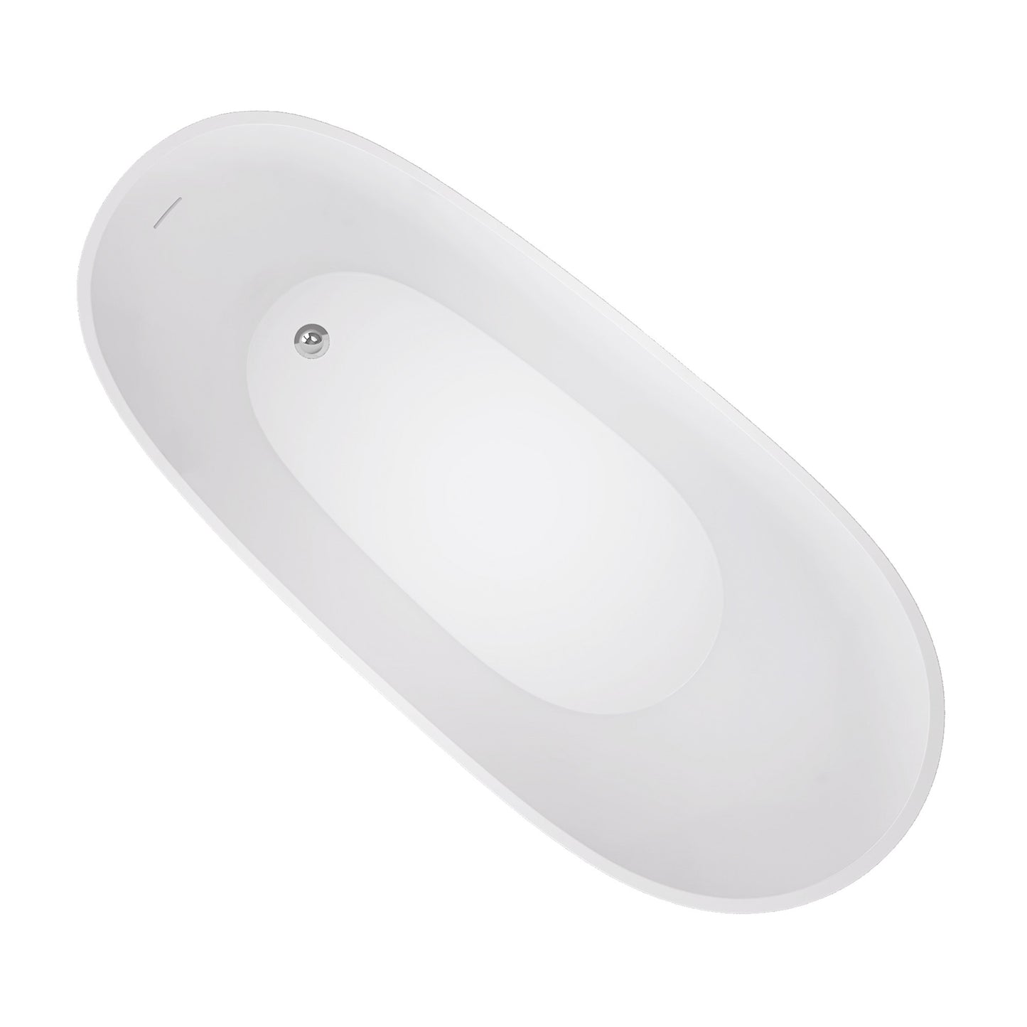 Classic Oval Soaking Tub - Stylish Free-Standing Bath with Chrome Drain