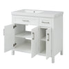 Elegant White Bathroom Vanity with Integrated Sink and Ample Storage