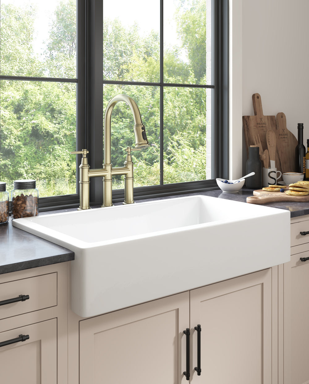 Charming Farmhouse White Ceramic Sink