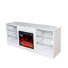 Cozy Fireplace TV Stand – Modern Entertainment Hub with Electric Heater and Storage