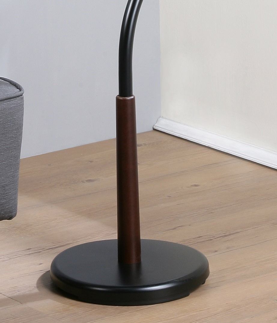 Sleek Black & Walnut Coat Stand