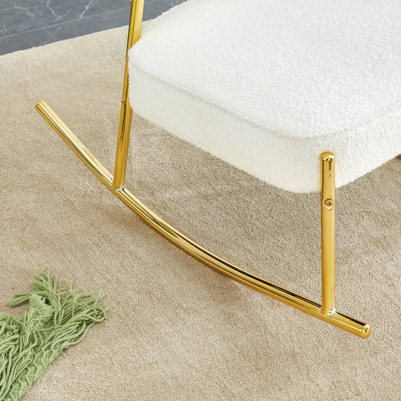 Cozy Teddy Rocker with Chic Gold Legs