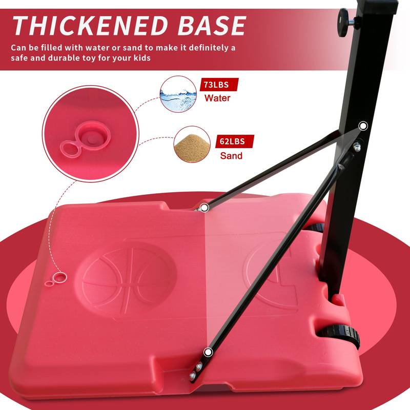 Adjustable Outdoor Basketball Hoop with Portable Base
