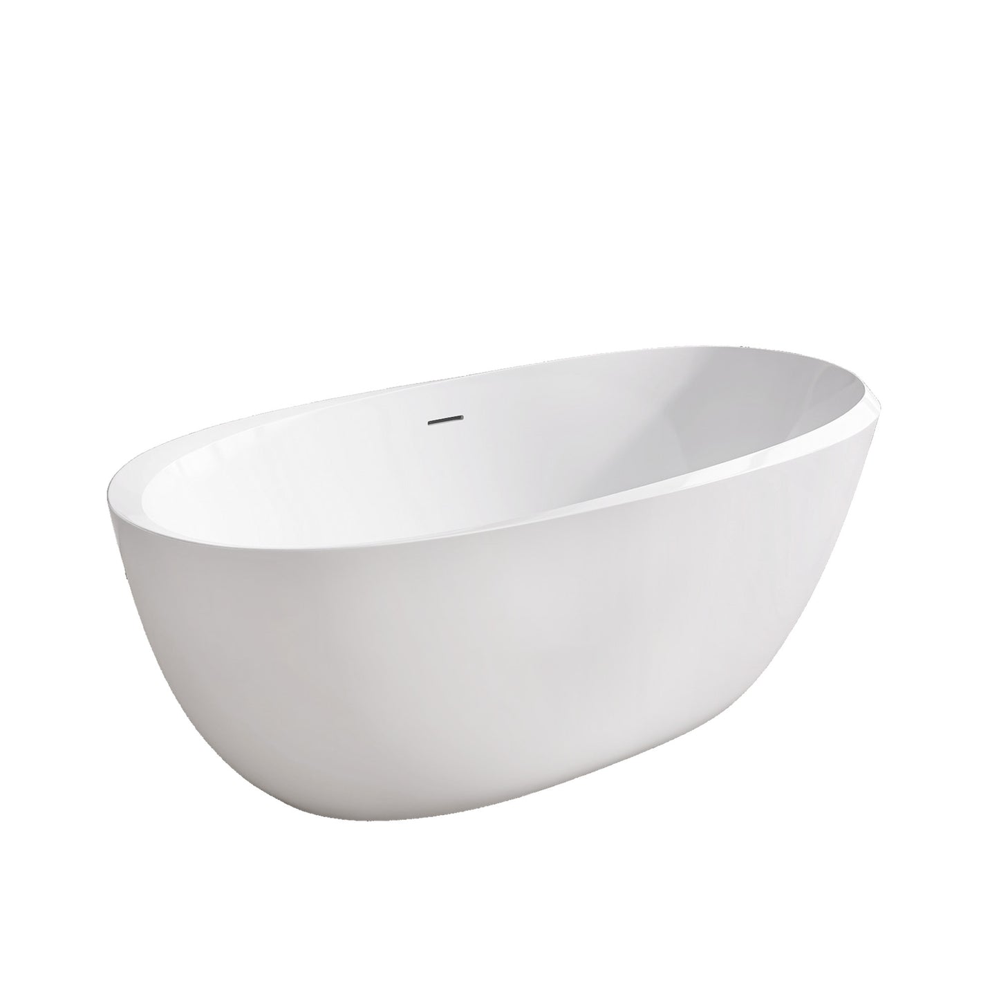 Sleek White Freestanding Soaking Tub with Easy Drain