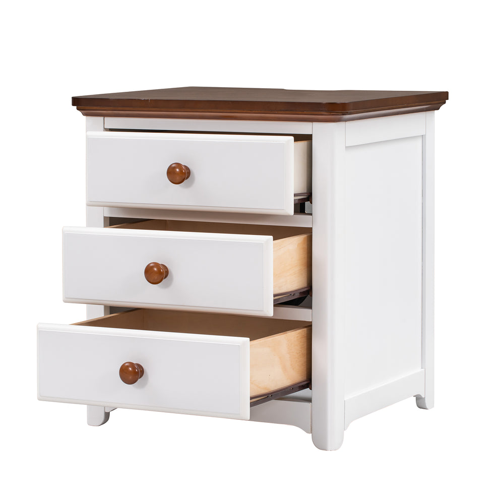 Chic Wooden Nightstand with USB Ports and Ample Storage