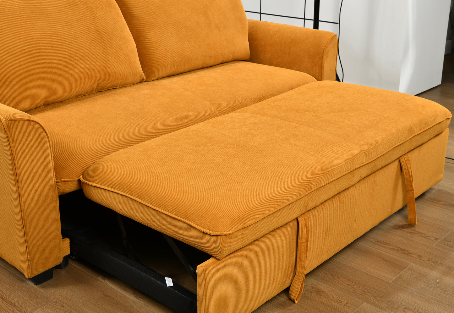 Stylish 3-in-1 Sleeper Sofa Bed - Cozy Convertible Loveseat in Yellow