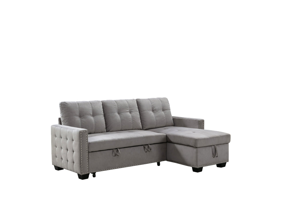 Cozy Velvet Reversible Sofa with Storage