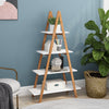 Elegant Bamboo Ladder Bookshelf