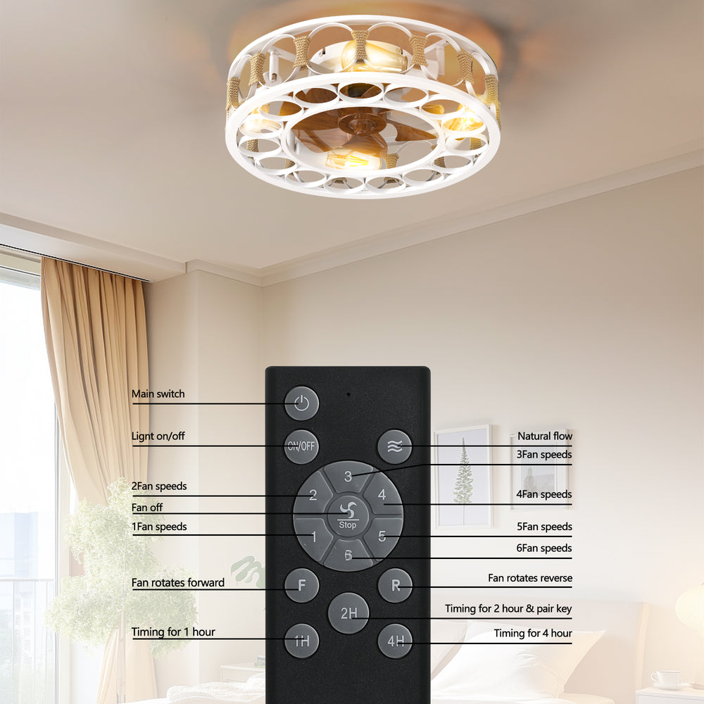 Stylish Remote-Controlled Ceiling Fan with Lights and Reversible Blades