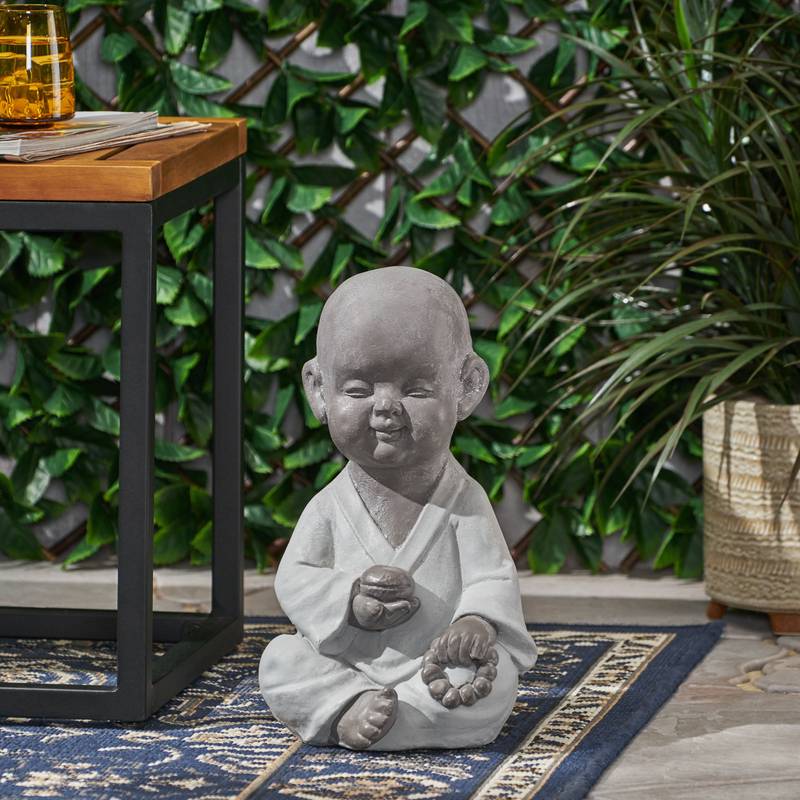 Serene Outdoor Monk Sculpture