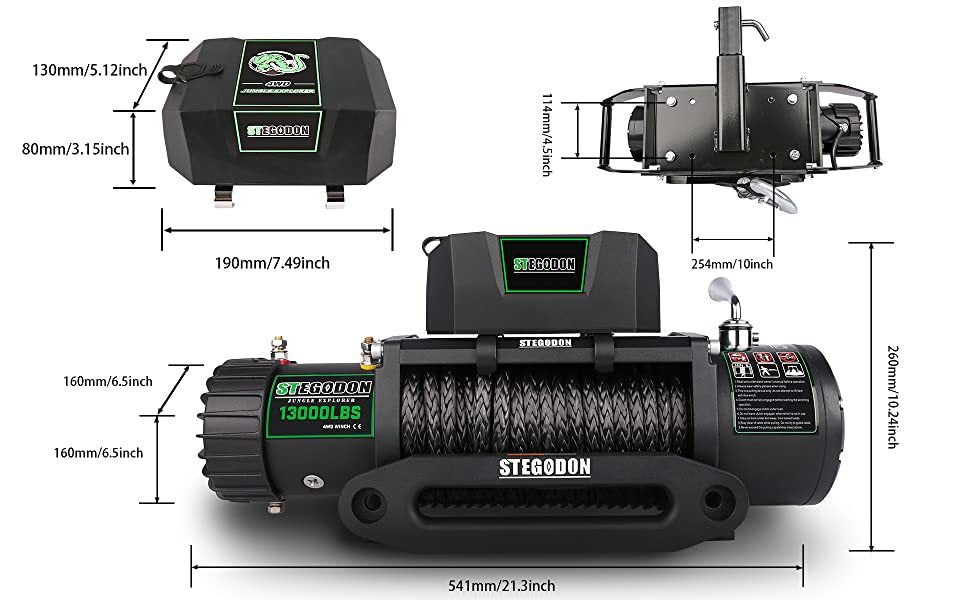 PowerPull Electric Winch with Wireless Control and Synthetic Rope