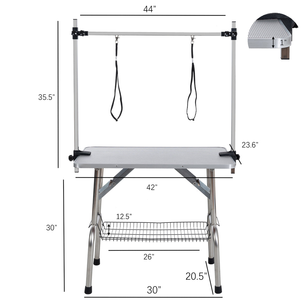 Portable Pet Grooming Table with Adjustable Arm