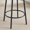 Cozy Grey Round Bar Stool Set with Backrest and Shelf