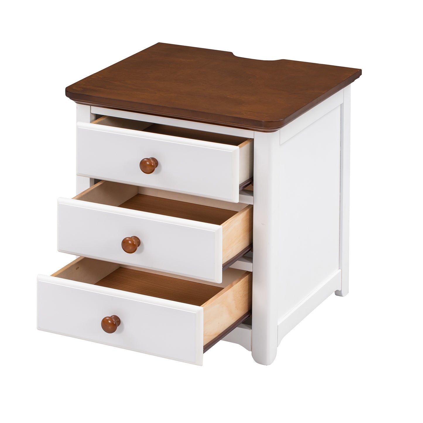 Chic Wooden Nightstand with USB Ports and Ample Storage