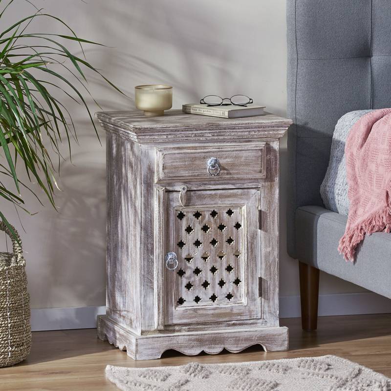 Chic Wooden Nightstand with Storage