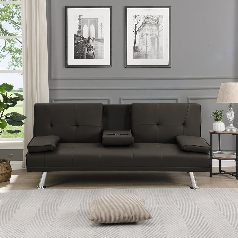 Cozy Futon Sofa Bed with Stylish Armrests