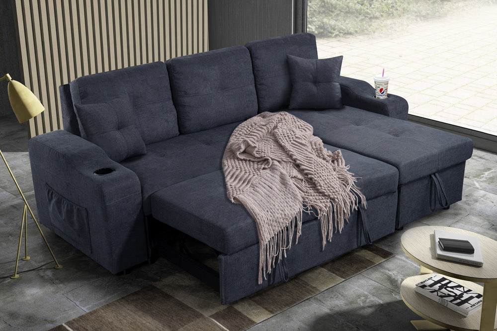 Cozy Corner Convertible Sofa with Storage