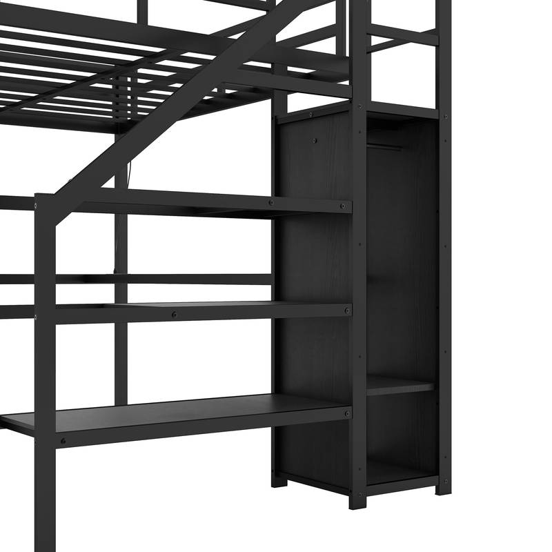 MaxLoft Bed with Desk & USB - Sleek Space Saver for All Ages