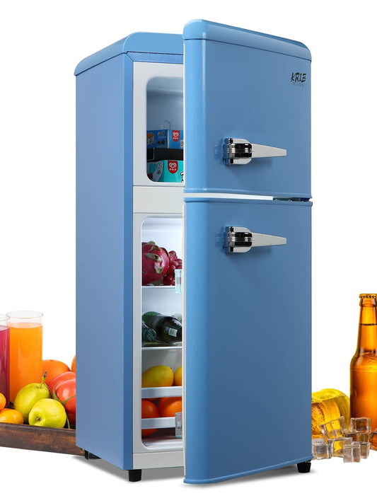 Charming Retro Mini Fridge with Freezer