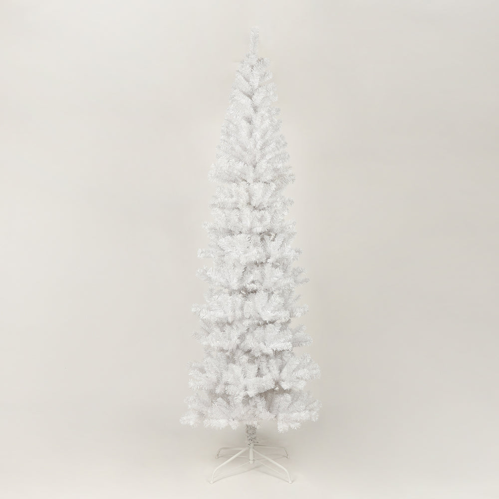 Chic White Slim Christmas Tree with Easy Stand