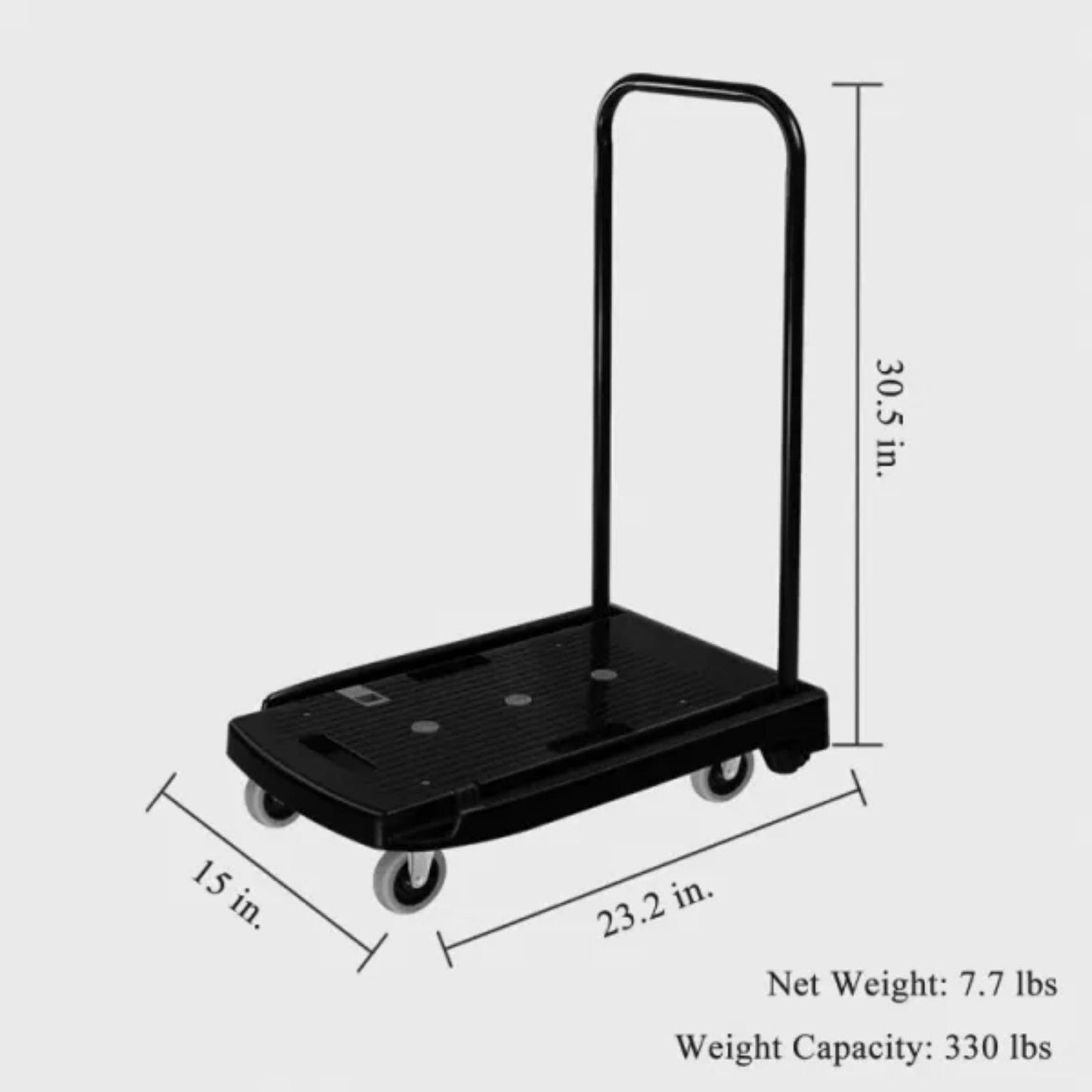 Versatile Foldable Black Trolley Cart