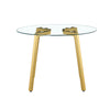 Chic Glass Round Table with Golden Legs