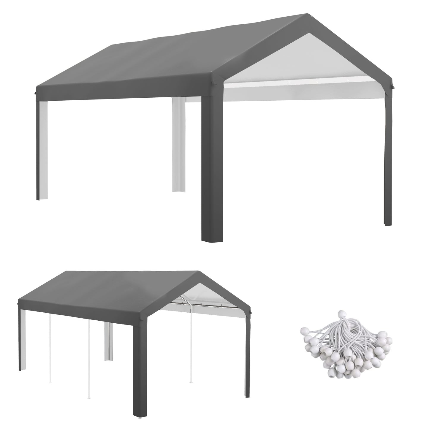 Outsunny Portable Garage Canopy Cover - UV & Water Resistant