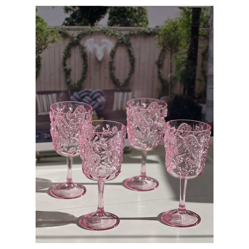 Chic Unbreakable Paisley Wine Glasses - Set of Four