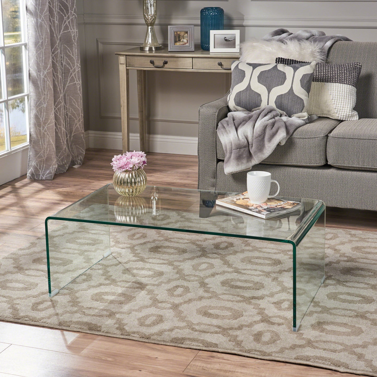 Sleek Tempered Glass Coffee Table