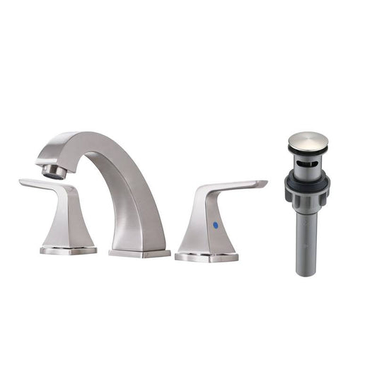 Sleek Brushed Nickel Bathroom Faucet with Pop-Up Drain