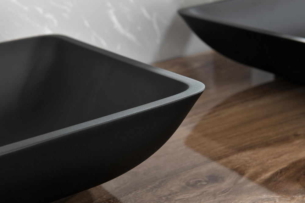 Sleek Black Vessel Sink Set