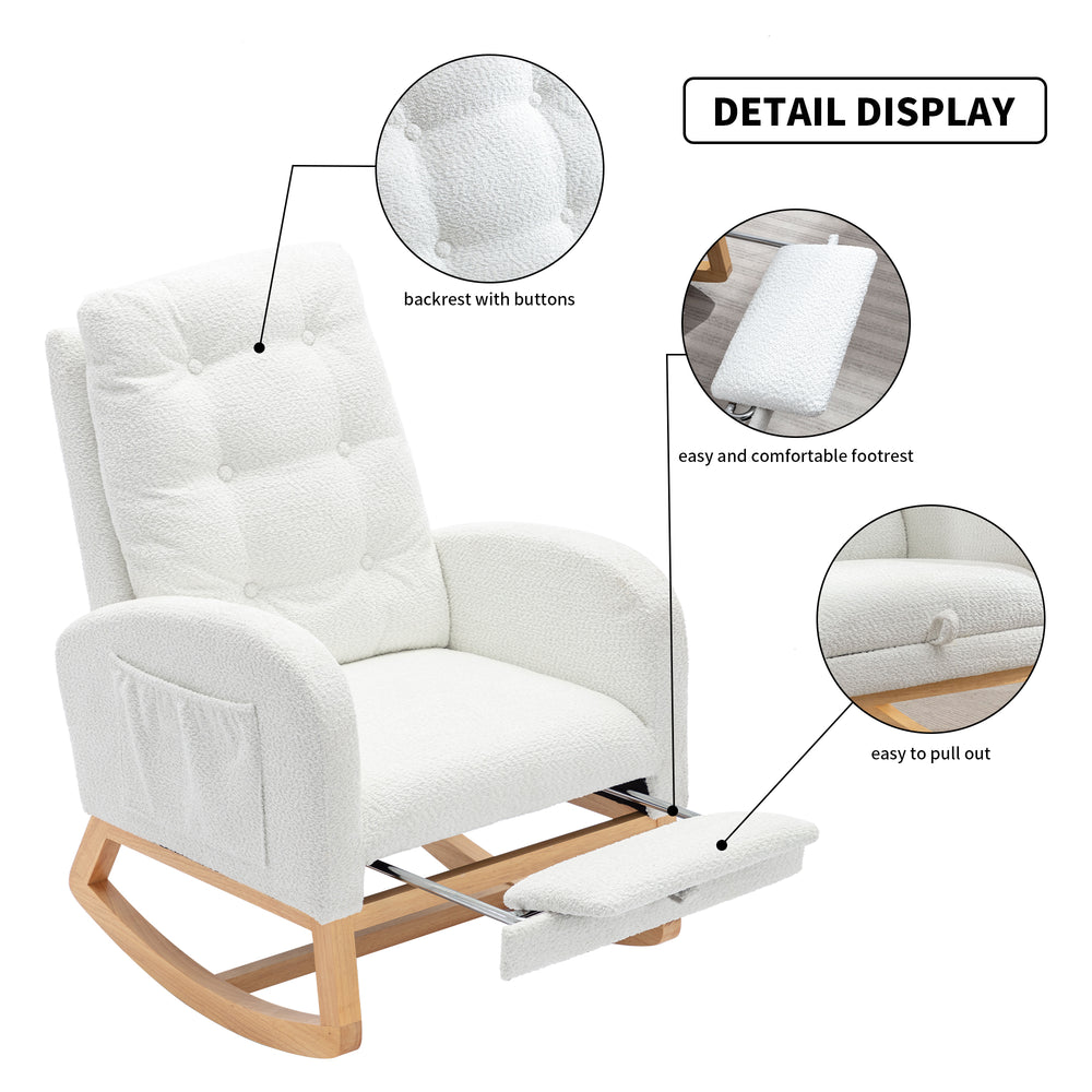 Chic Rocking Chair with Footrest