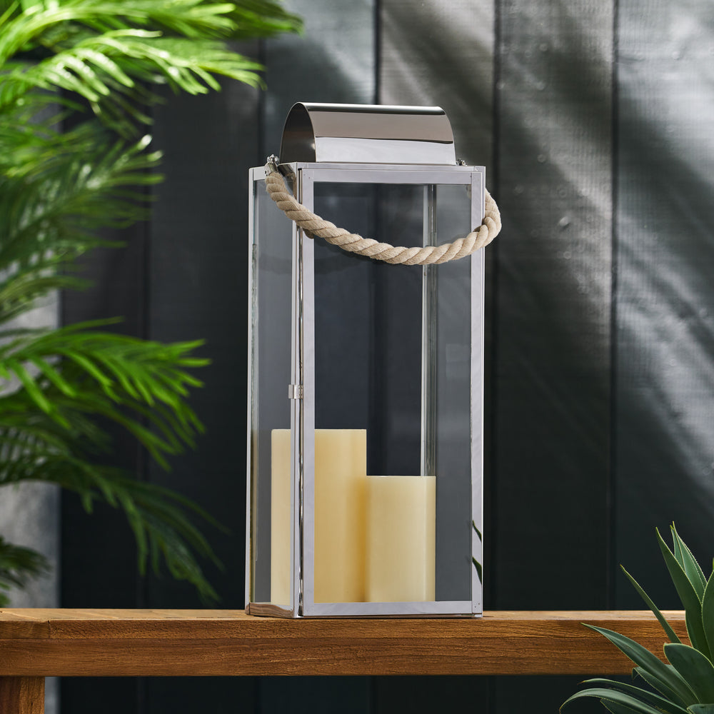 Shimmering Stainless Steel Lantern