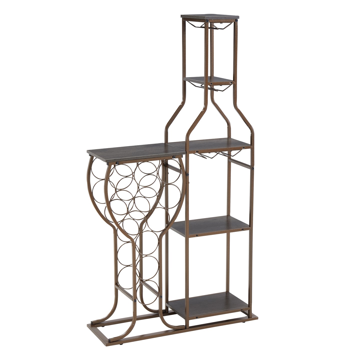 Chic Grey Wine Rack & Glass Holder