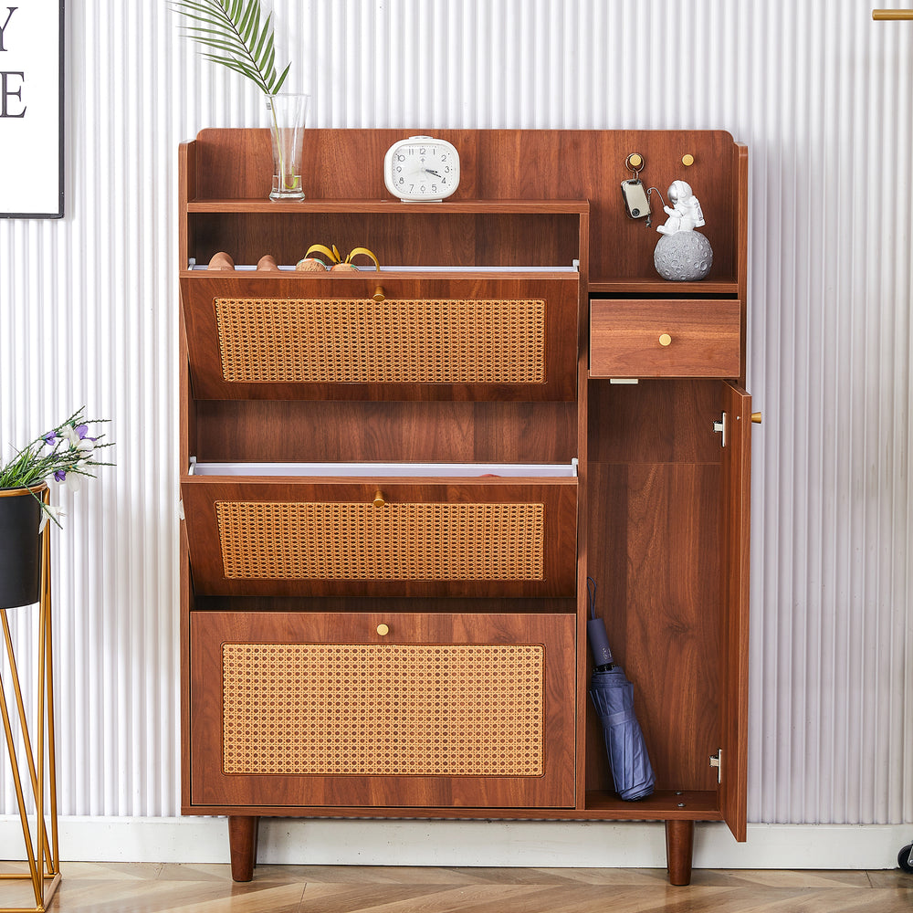 Chic Rattan Shoe Storage✨