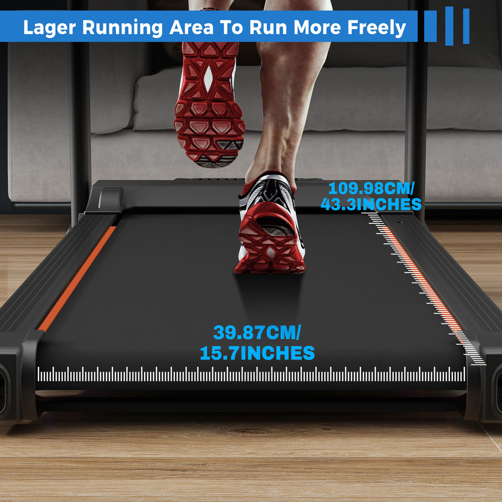 Foldable Fitness Treadmill with Speakers & Adjustable Incline