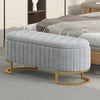 Chic Velvet Storage Ottoman with Metal Legs