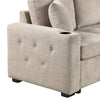 Cozy L-Shaped Sofa with Storage, Cup Holders, and USB Ports - Beige