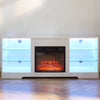 Modern Electric Fireplace TV Stand with LED Lights and USB Charging