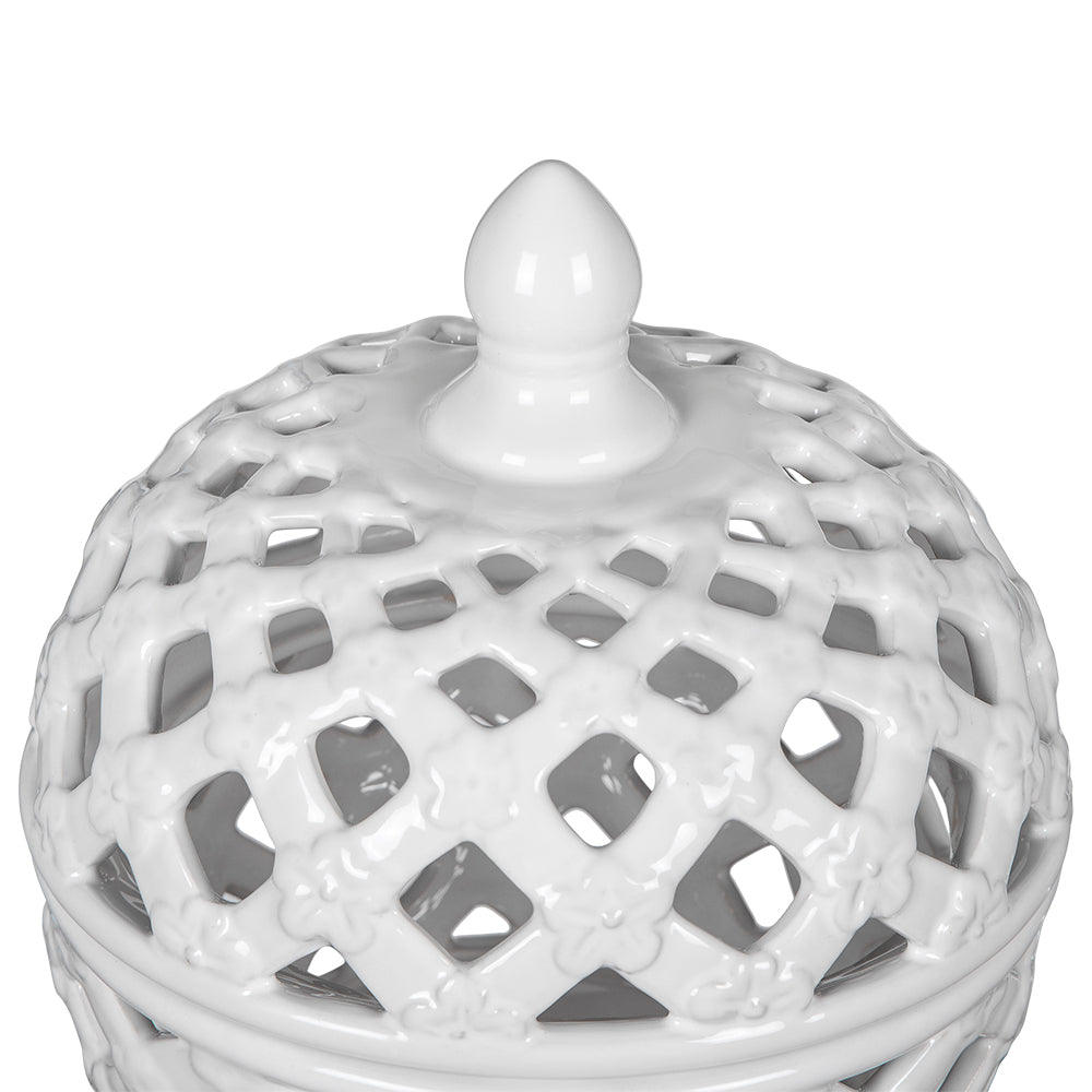 Chic Lattice Ceramic Storage Jar