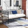 Sleek Black Metal Daybed with Headboard - Perfect for Any Space!