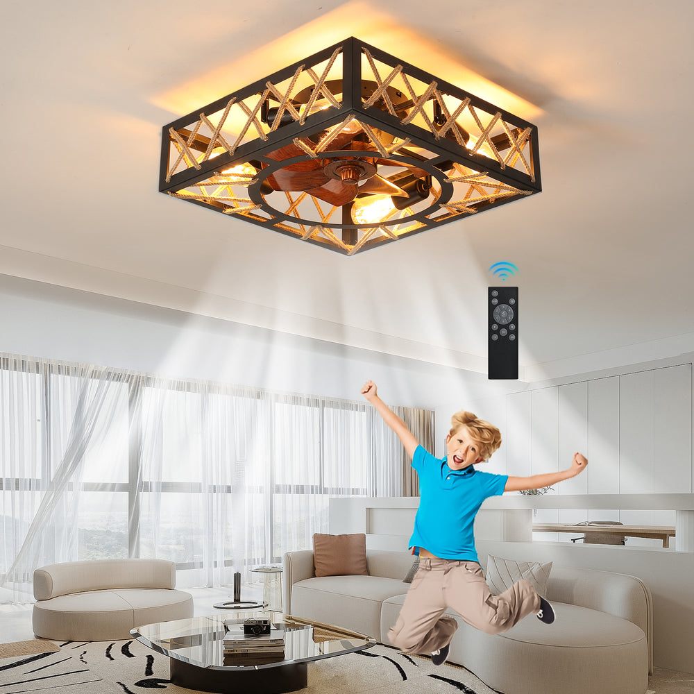 Rustic Charm Ceiling Fan with Remote