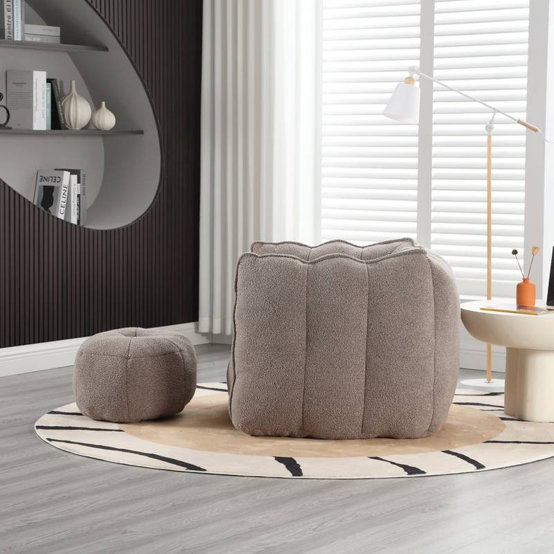 Cozy Foam Bean Bag Chair & Footstool