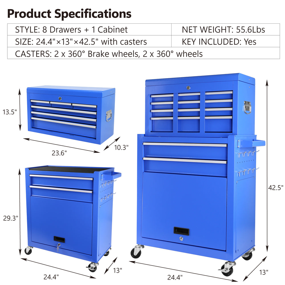 Wheeled Tool Chest & Cabinet – Lockable, Spacious & Convenient!