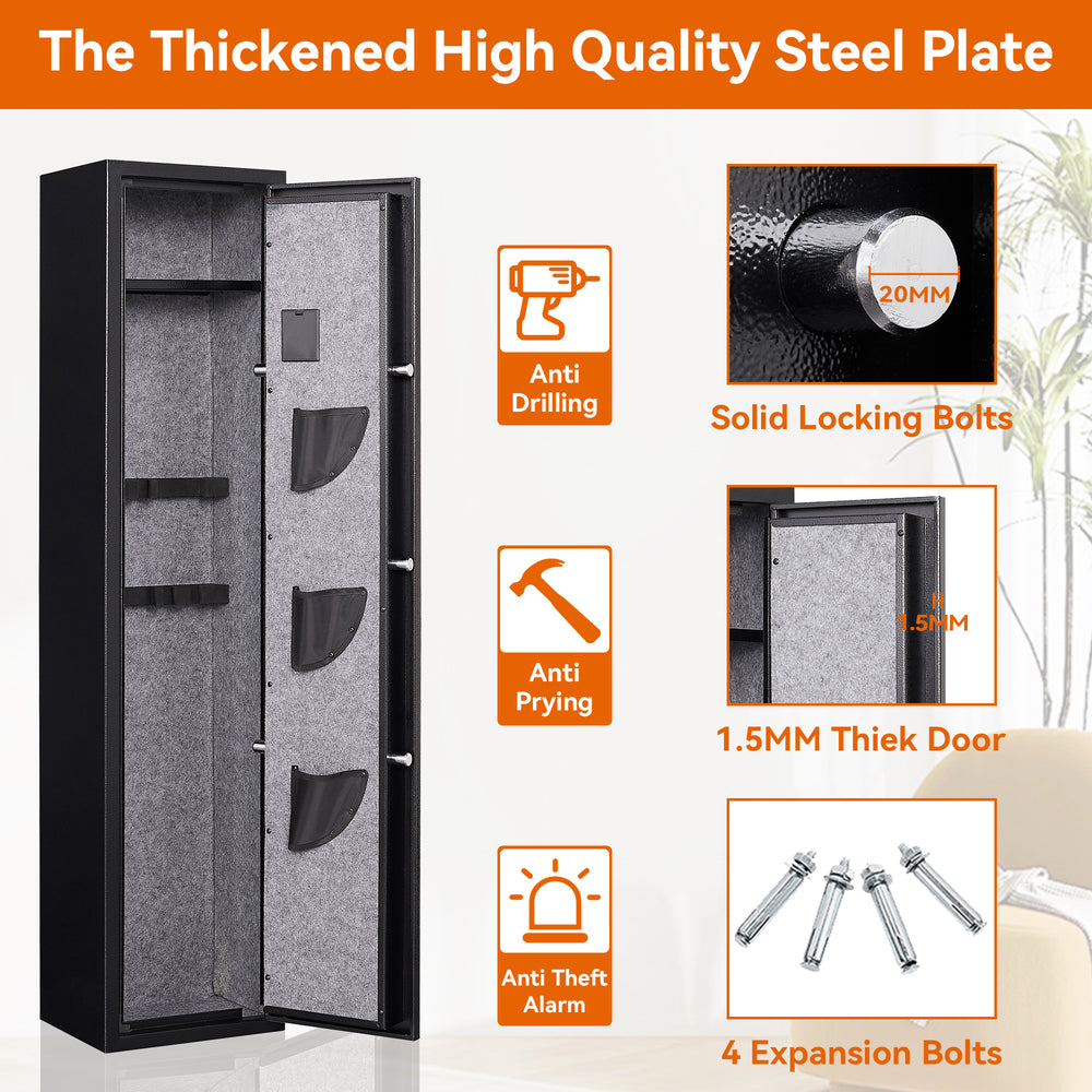 Quick Access Gun Safe with Pistol Pockets and Alarm