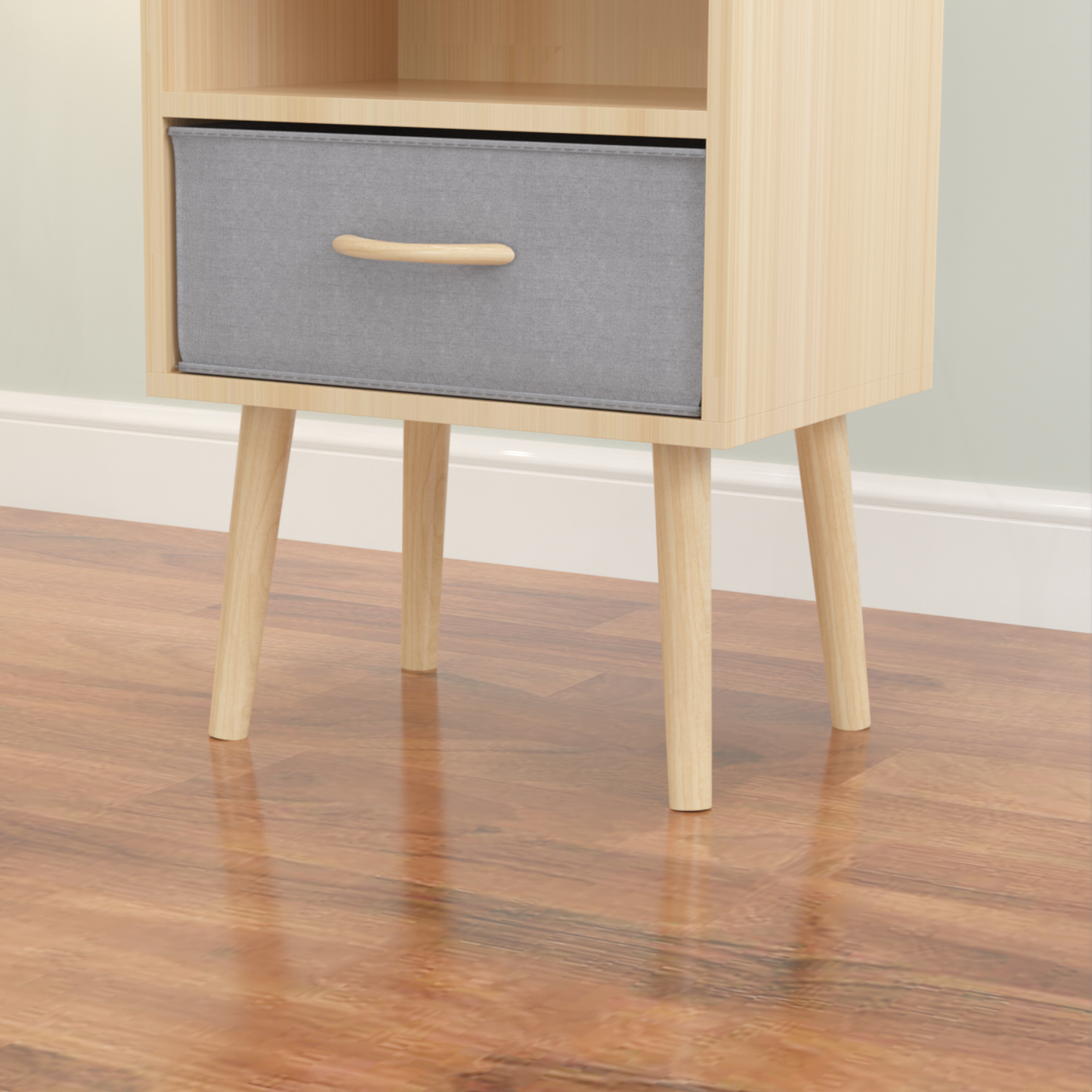 Cozy Oak Storage Nightstand